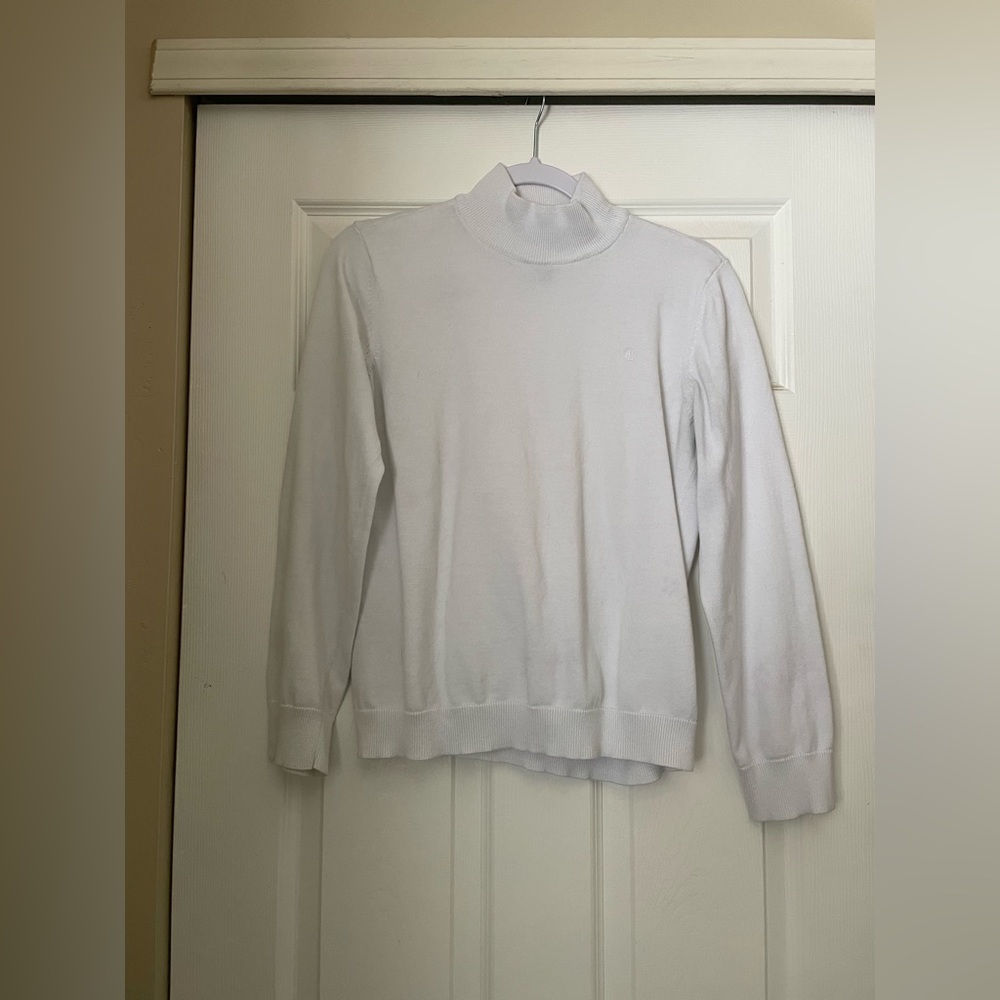 RALPH LAUREN- White Mock Neck Sweater- XL